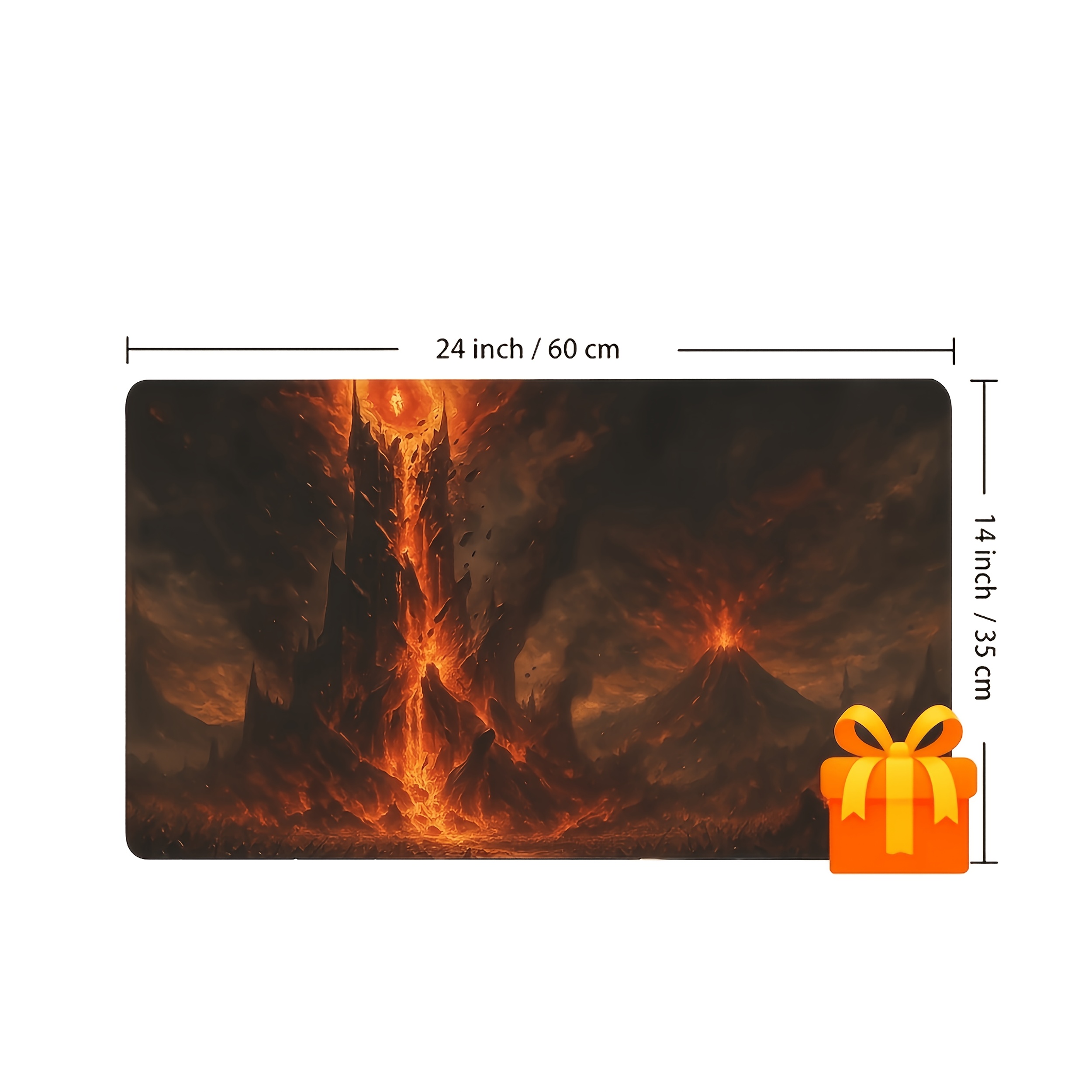 Fiery Volcanic Eruption Landscape Playmat Game Mat